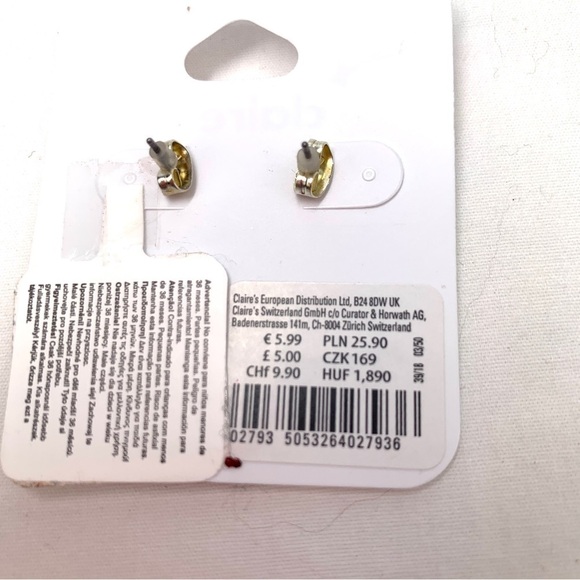 Claire’s Holiday Pierced Earrings-Enamel Snowman Studs, Pink/White NWT - Picture 3 of 3